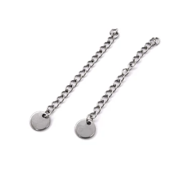 Nemesacél lánchosszabbító, kerek lap, 2 db