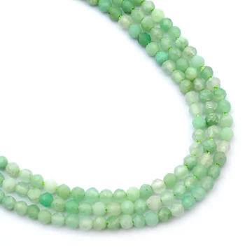 Krizopráz fazettált golyós szál, 2 mm, kb. 38 cm