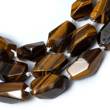 Tigrisszem amorf szál, lapcsiszolt, 20-30 mm, kb. 13 cm