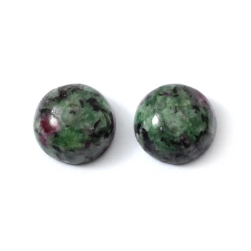 Rubin-zoizit cabochon kő, kerek, 8 mm, 2 db
