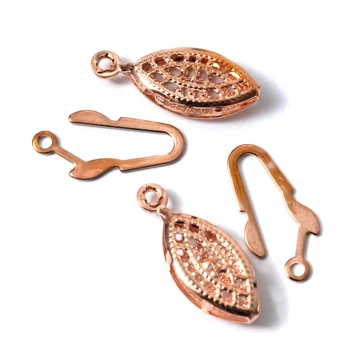 Nemesacél kapocs, szem forma, rosegold szín, 22x7 mm, 2 db