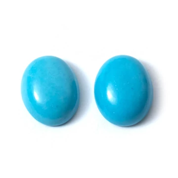 Türkinit cabochon kő, ovál, 8x10 mm, 2 db