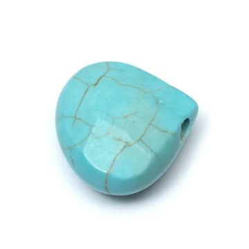 Türkinit csepp gyöngy, fazettált, 13x13 mm