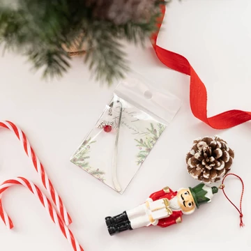 Karácsonyi angyalkás könyvjelző fehér jáde(piros)