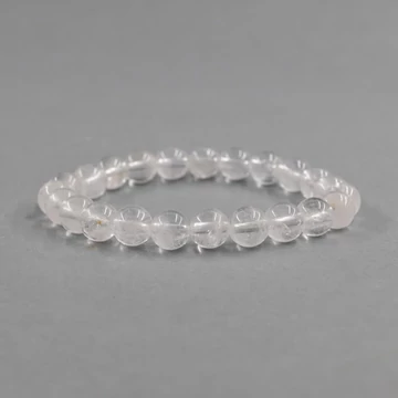 Hegyikristály B minőségű gumis ásvány karkötő, 8 mm