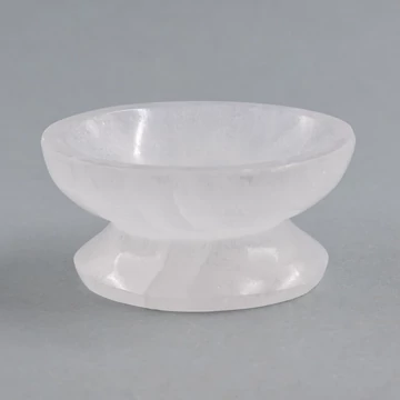 Szelenit tál kerek talpas 6cm
