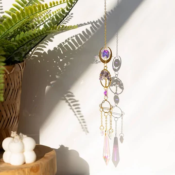 Lakásdekor napfogó, ametiszt életfával  kb 39 cm