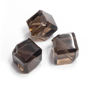 Füstkvarc kocka gyöngy, kb. 10mm