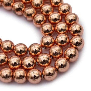 Hematit (rosegold) golyós szál, 8 mm, kb. 39 cm