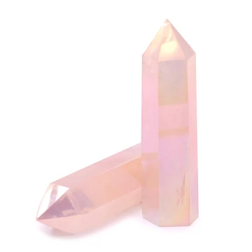 Rózsakvarc csúcs, 8-9 cm magas, aura, 58-65 g