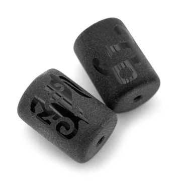 Fekete horoszkóp (bak) köztes dísz, henger, kb. 14x10 mm (1 db)