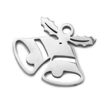 Nemesacél karácsonyi csengettyű medál, 12x14 mm, 1 db