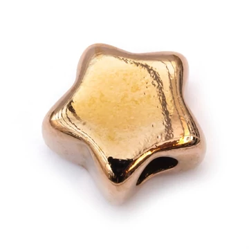 Nemesacél csillag köztes dísz, rosegold, 11x11x6 mm, 1 db
