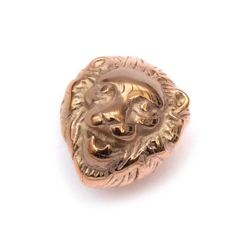 Nemesacél oroszlán fej köztes dísz, rosegold, 13x11,5x10,5 mm, 1 db
