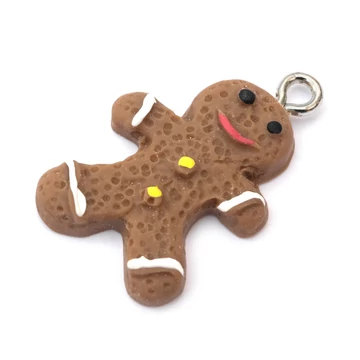 Mézeskalácsember medál, akril, 25x16 mm, 1 db