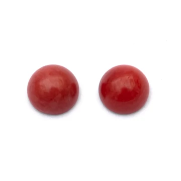 Bambuszkorall cabochon kő, kerek, piros, 5 mm, 2 db