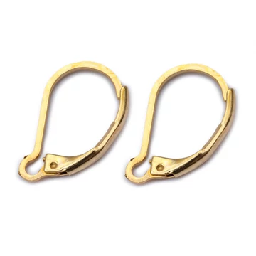 Nemesacél biztonsági fülbevaló akasztó, arany színű (2 db)