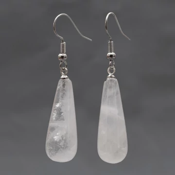 Hegyikristály hosszú csepp fülbevaló, kb. 30 mm