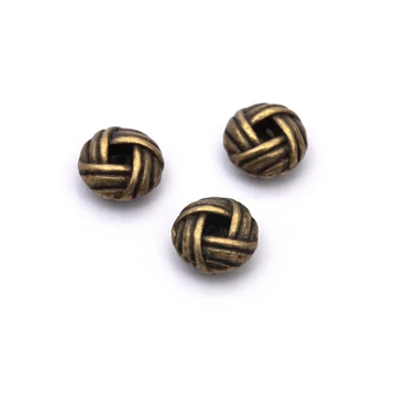 Csomó köztes dísz, bronz szín, 6x3 mm, 10 db
