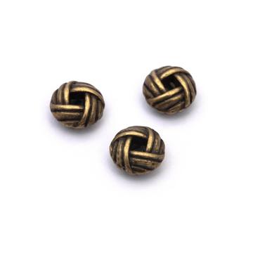 Csomó (bronz szín) köztes dísz, 6x3 mm (10 db)