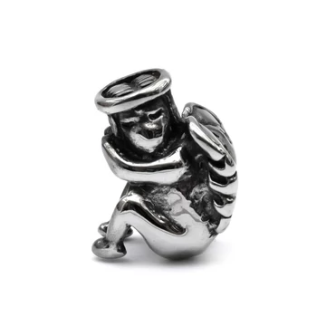 Nemesacél angyal köztes dísz (1 db)