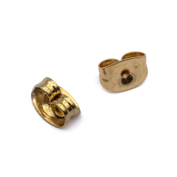 Nemesacél fülbevaló hátlap, stekker, arany színű (1 pár)