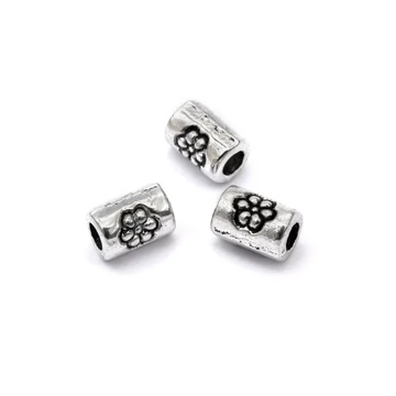 Virágos henger köztes dísz, 3,5x5 mm (20 db)