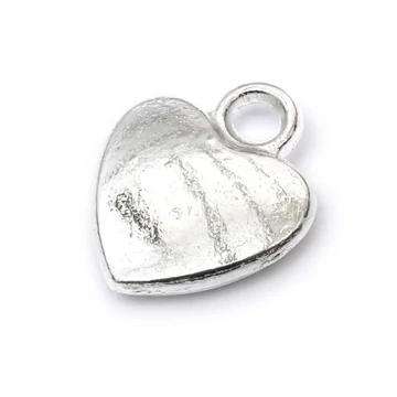 Szív medál, 12x10 mm (5 db)