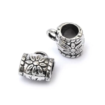 Medáltartó köztes dísz, virágos, 11x8 mm, 5 db