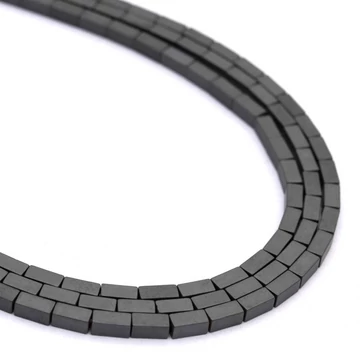 Hematit matt tégla szál, 2x4.5mm, kb. 39 cm