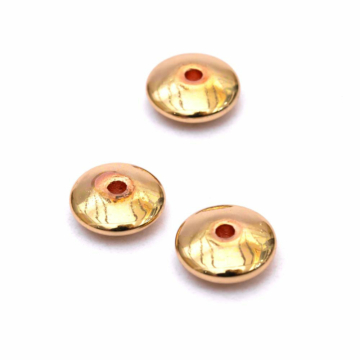 Hematit (arany szín) button köztes dísz, 8 mm (10 db)