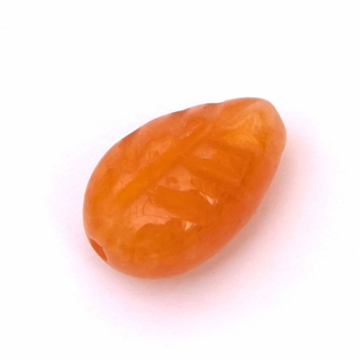 Narancs jáde levél gyöngy, 18x12x5 mm