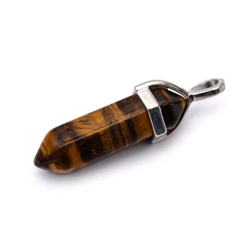 Tigrisszem kristály függő medál, 35x12 mm