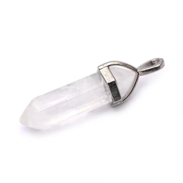 Hegyikristály kristályfüggő medál, 35x12 mm