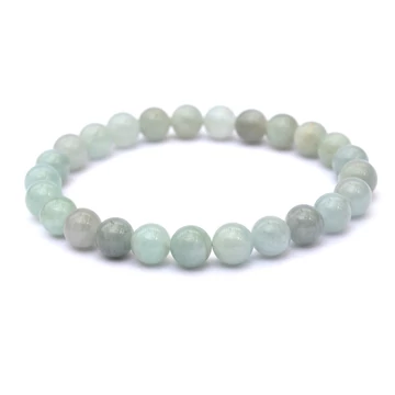 Akvamarin "A" gumis ásvány karkötő, 7-8 mm