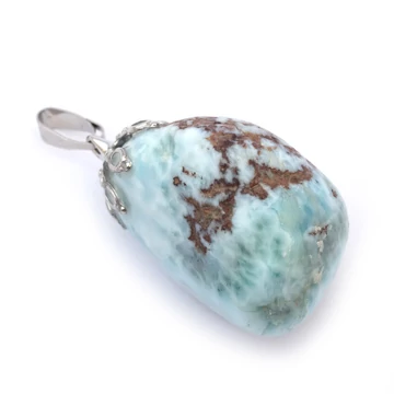 Larimar zizi medál (2), 8-10 g, 2,5-4 cm