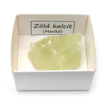 Kalcit dobozos ásvány, zöld, extra (2), 10-20 g