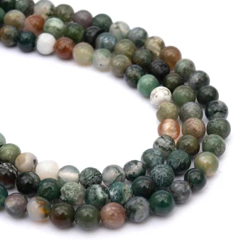 India achát golyós szál, 6 mm, kb. 39 cm