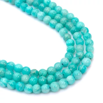Amazonit "AA" golyós szál, 4-4,5 mm, kb. 38 cm