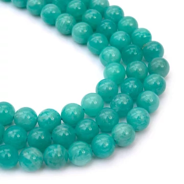 Amazonit golyós szál, 8,5-9 mm, kb. 38 cm