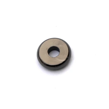 Kerek köztes dísz, fekete szín, 6x1,2 mm, 5 db