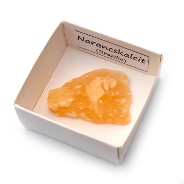Kalcit dobozos ásvány, narancs, extra (1), 5-10 g