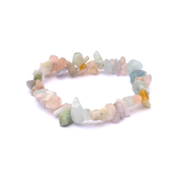 Berill (multi) gumis törmelékköves karkötő 