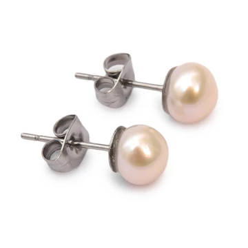 Tenyésztett gyöngy fülbevaló, fehér, 6-6,5 mm (nemesacél szerelékkel)