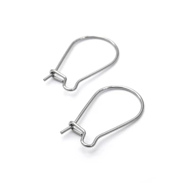 Nemesacél hurkos fülbevaló alap, 20x11 mm (20 db)