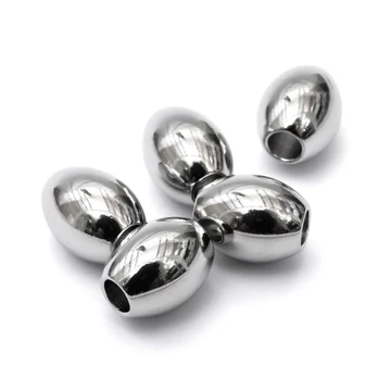 Nemesacél hordó köztes dísz, 8x10 mm, 4 mm lyuk (5 db)