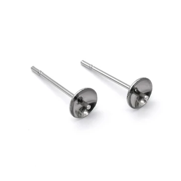 Nemesacél fülbevaló stift félig fúrt golyóhoz, 5 mm (20 db)