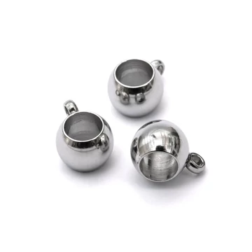 Nemesacél medáltartó köztes dísz, kb.6 mm (3 db)
