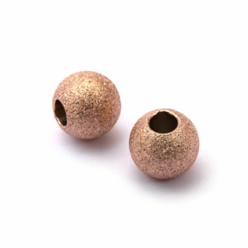 Nemesacél textúrált felületű (rosegold szín) golyó, 8x7 mm (2 db)