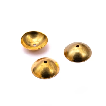 Nemesacél (arany szín) gyöngykupak (10 db)